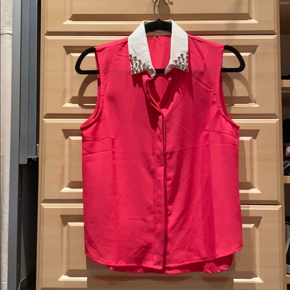 Bright pink blouse